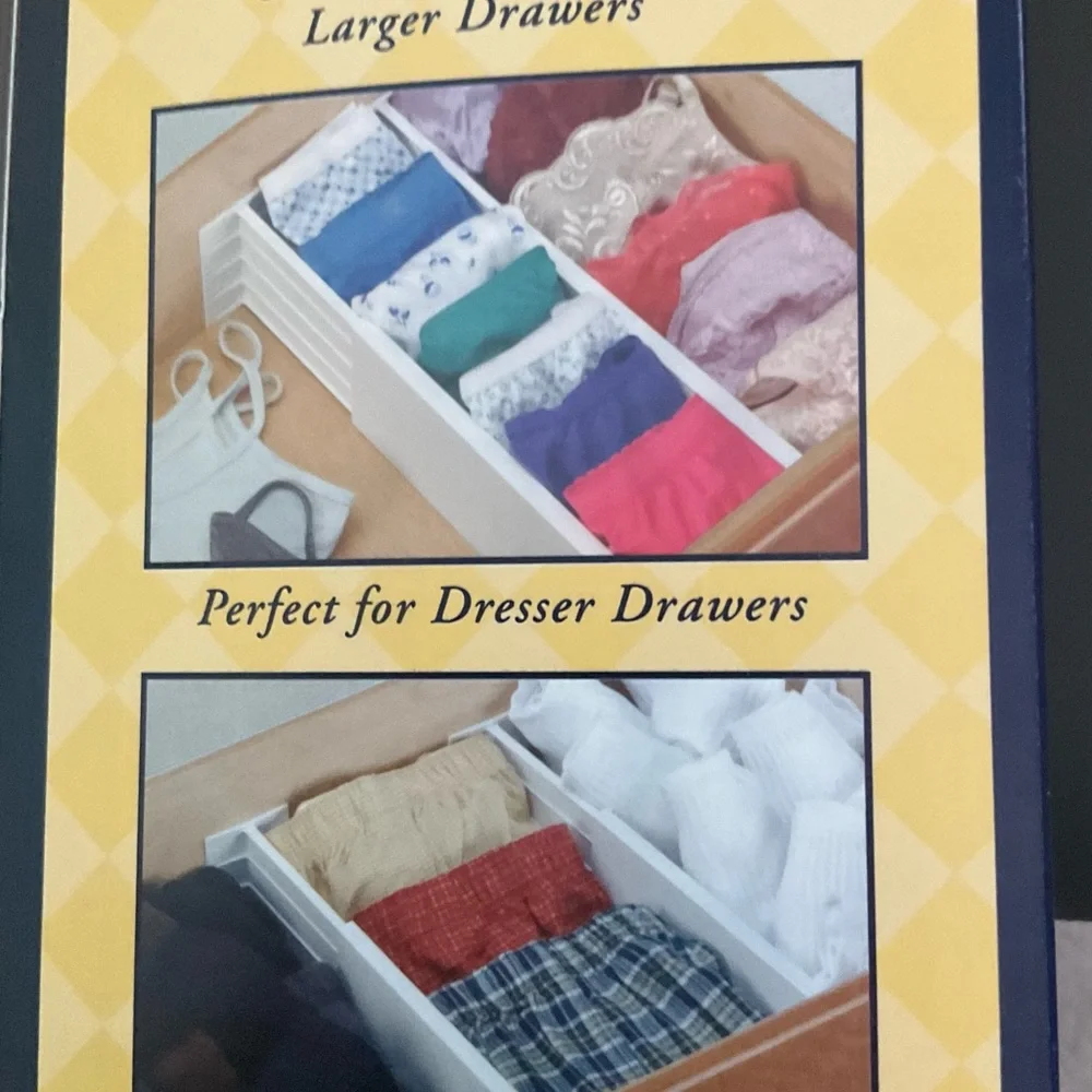 Dial Drawer Organizer Divider with Spring Loaded Dividers Set 2 New